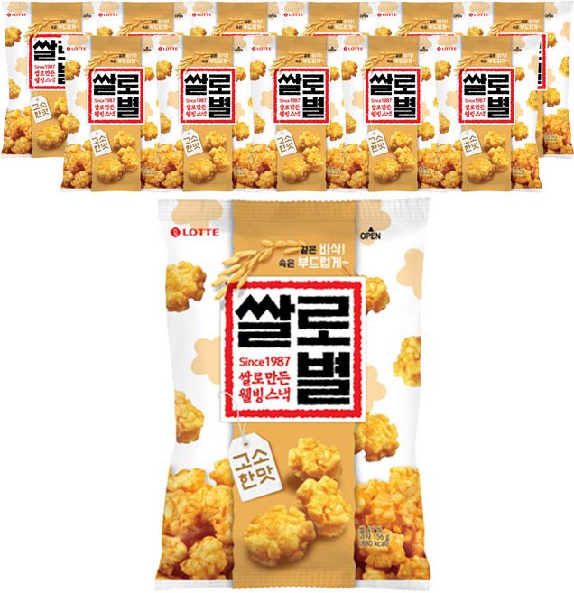 롯데웰푸드 쌀로만든 쌀로별 고소한맛, 156g, 12개