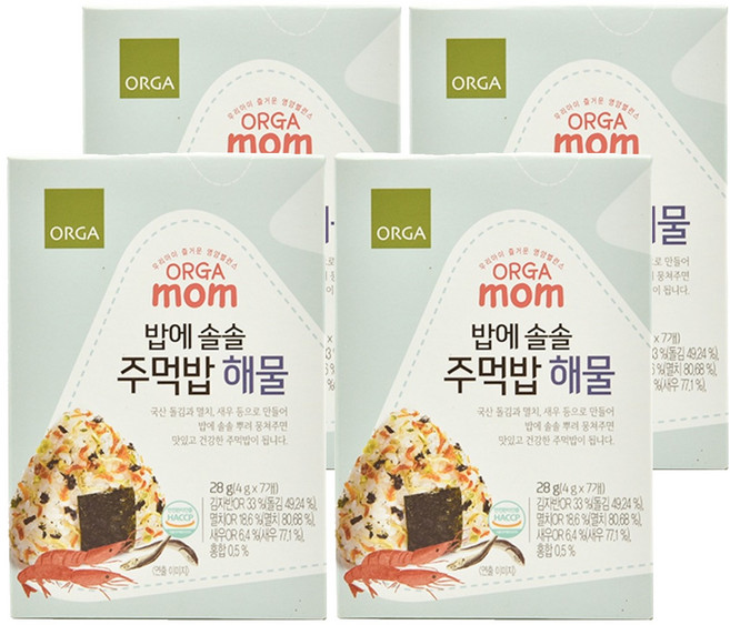 올가홀푸드 밥에 솔솔 주먹밥 4g, 해물, 28g, 4개