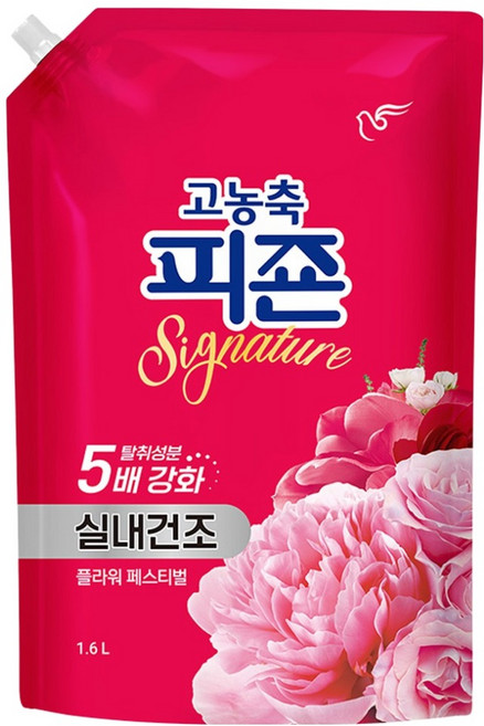 피죤 고농축 실내건조 시그니처 섬유유연제 플라워 페스티벌 리필, 1.6L, 1개