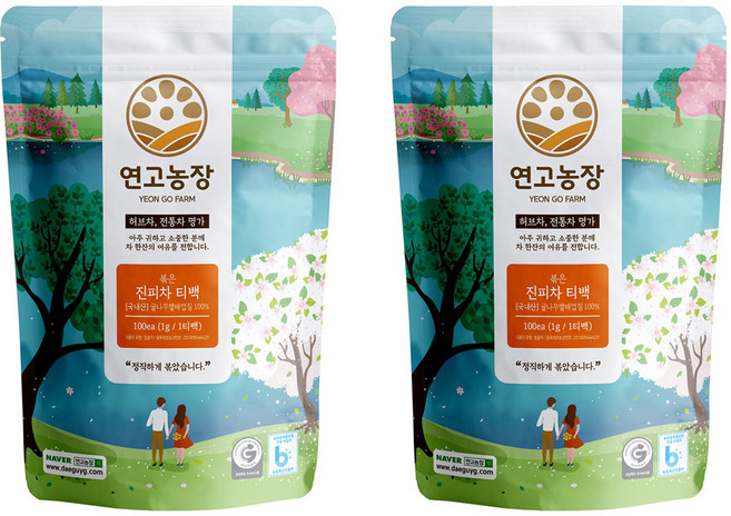 연고농장 볶은 진피차 삼각티백, 1g, 100개입, 2개