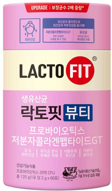 Chong Kun Dang 鍾根堂 LACTO-FIT 益生菌隨身包 Beauty版 60條入, 120g, 1罐