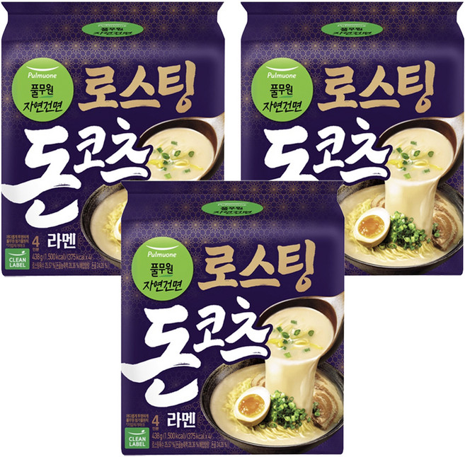 풀무원자연건면 로스팅 돈코츠 라멘, 12개