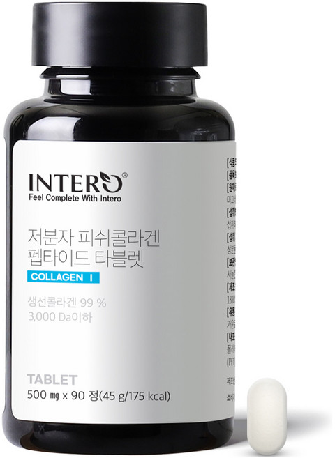 INTERO 低分子魚膠原蛋白胜肽錠, 90錠, 1罐
