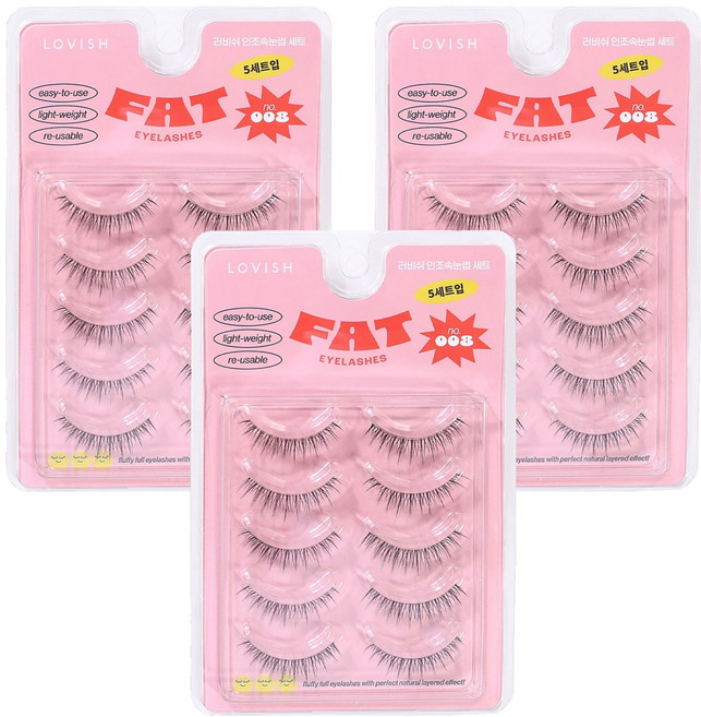 러비쉬 FAT 인조 속눈썹, 08호, 3개