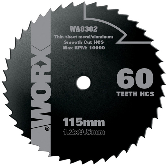 WORX 威克士 台灣公司貨 HCS 高碳鋼木材鋸片 WA8302 115mm 60T, 1個