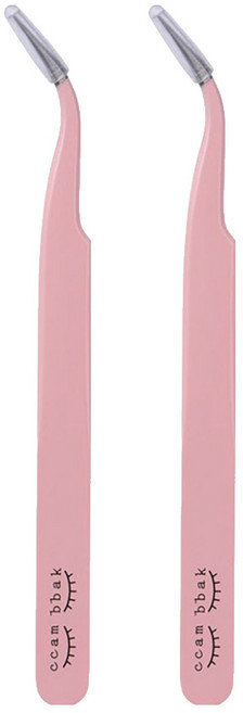 깜빡 핑크 트위저, 곡선형, 2개