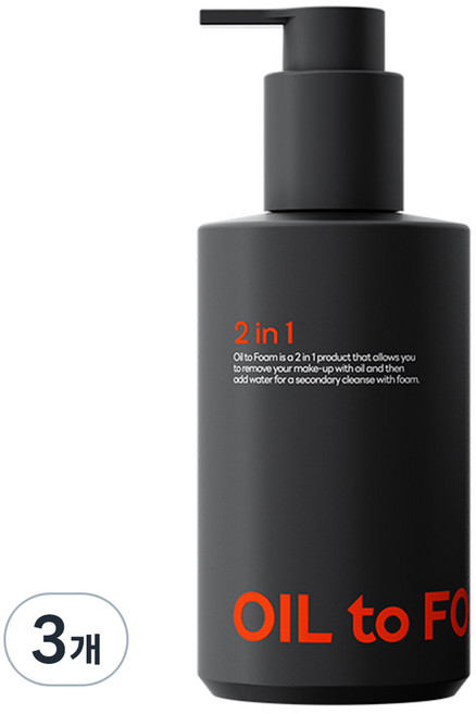 자민경 투인원 클렌징 오일 투 폼 블랙, 200ml, 3개