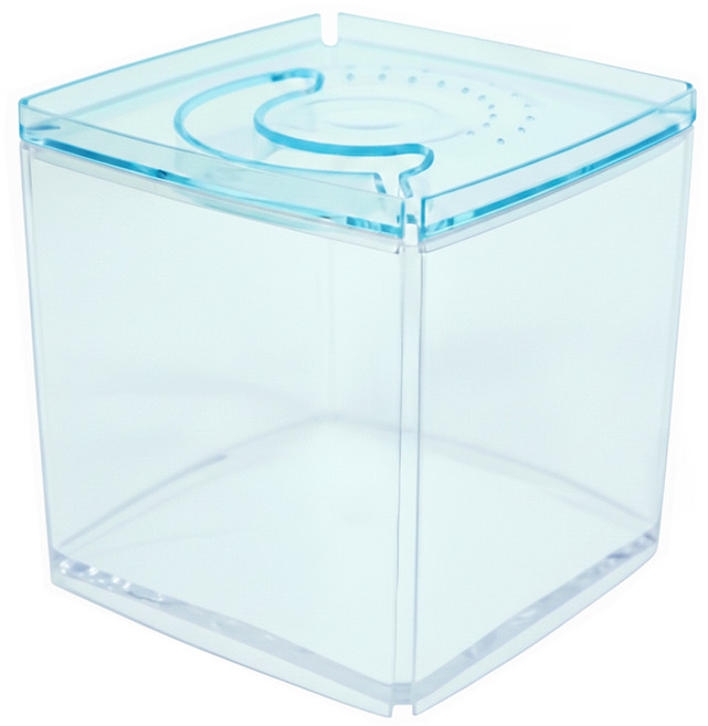 ISTA 伊士達 摩登造型缸 四角缸 可堆疊 迷你水族箱 小魚缸 多肉植物 壓克力缸 鬥魚缸 寵物缸 爬蟲缸, 藍色, 1個
