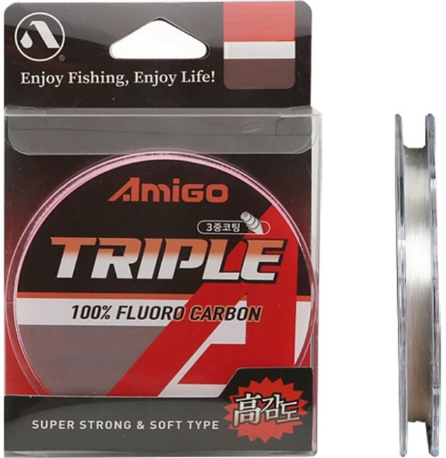 아미고 트리플 플로로 카본 라인 낚시줄, 혼합색상