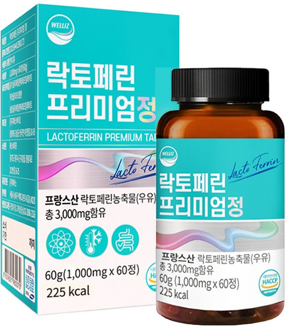 웰리즈 락토페린 프리미엄정 60g, 60정, 1개
