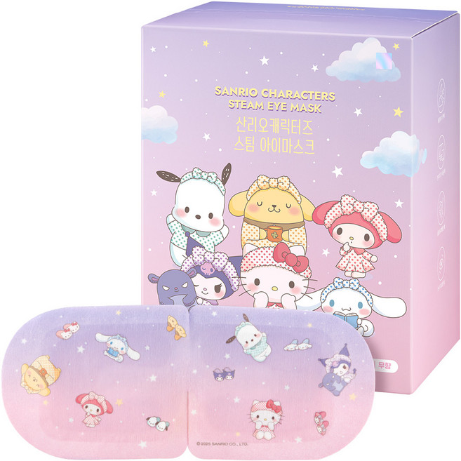아텍스 산리오 캐릭터즈 스팀 아이마스크 무향, 12개입, 1개