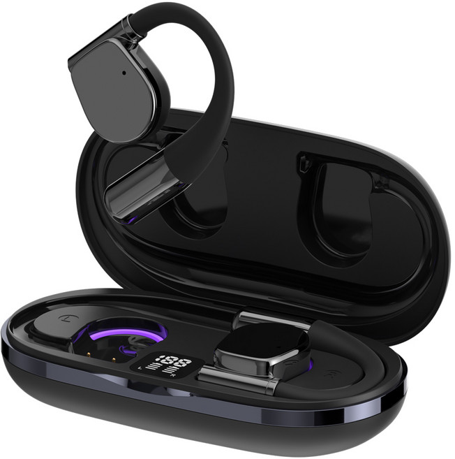 아이리버 오픈핏 귀걸이형 무선 V6.0 C타입 블루투스 이어폰, 블랙, IB-IX7