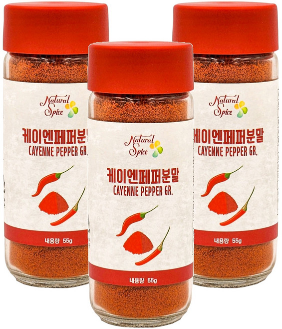 내츄럴스파이스 케이엔페퍼분말, 55g, 3개