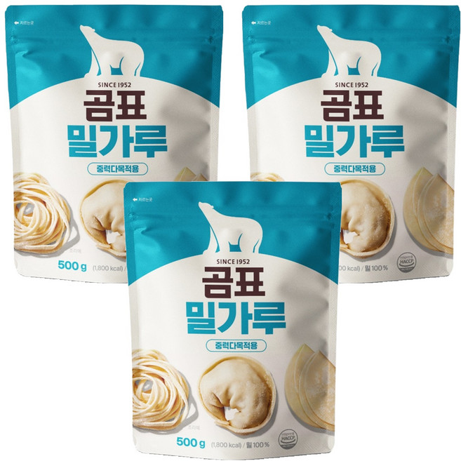 곰표 중력 다목정용 밀가루, 500g, 3개