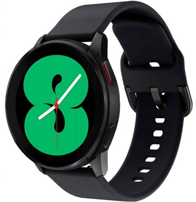 아이엠판다 갤럭시 워치 20mm 솔리드 실리콘 밴드 스트랩, 블랙, 1개