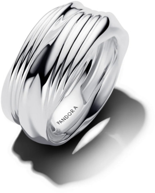 PANDORA 潘多拉 女款扭結雙環戒指 193890C00 + 購物袋