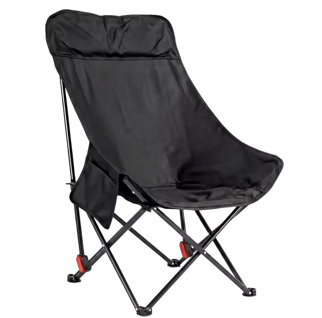 MP 三檔折疊高背月亮椅, 曜石黑, 1個