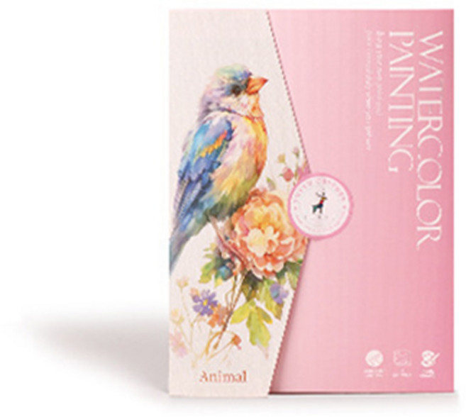 아이두일상취미 그림그리기 수채화 컬러링북 카드형 붓펜 DIY 키트 세트, 애니멀, 1세트