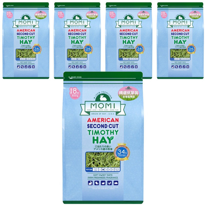 momi 摩米 特級第二割提摩西草, 5包, 500g