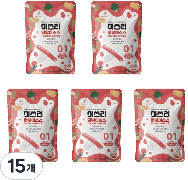 미쓰리 떡볶이 소스 01 순한맛, 100g, 15개