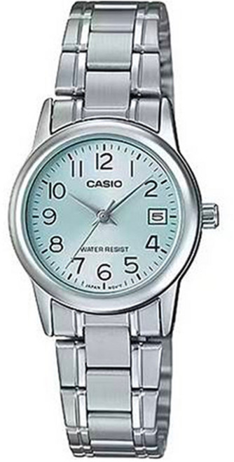 CASIO 卡西歐 女款簡約日期顯示金屬指針錶 LTP-V002