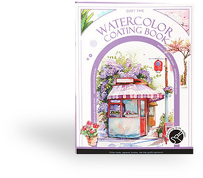 아이두일상취미 그림그리기 수채화 컬러링북 폴더형 붓펜 DIY 키트 세트, 모먼트, 1세트