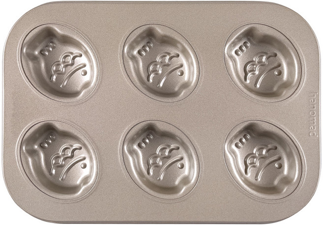 아노마드 붕어빵 모양 마들렌틀 팬 6구 골드, 1개