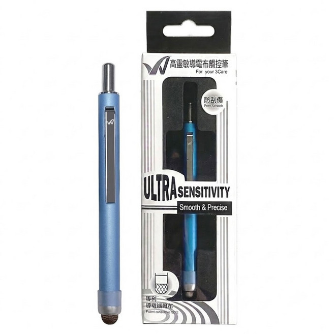 Ultra sensitivity 按壓式防刮觸控筆 115mm 13.5g, 鑽藍色, 1個