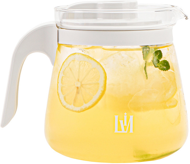 리비뉴 유리 냉장고 물병, 화이트, 1.7L, 1개