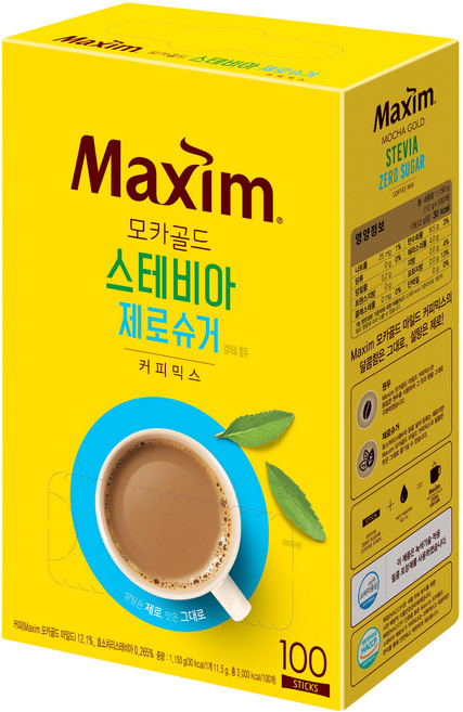 맥심 모카골드 스테비아 제로슈거 커피믹스, 11.5g, 100개입, 1개