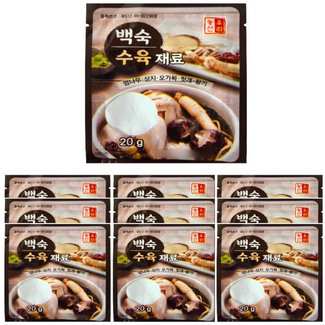 金達萊農產 白熟煮雞 豬肉材料, 20g, 10個