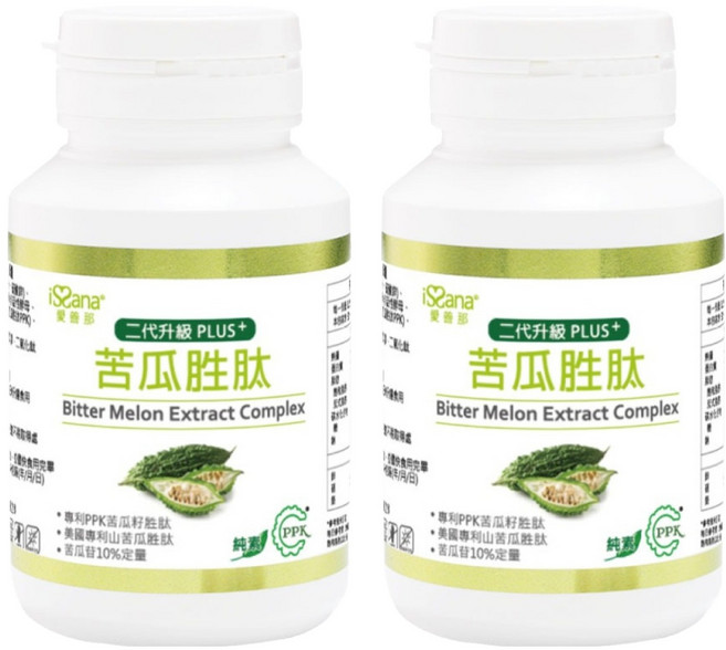 iSSana 愛善那 苦瓜胜肽純素膠囊, 60顆, 36g, 2罐
