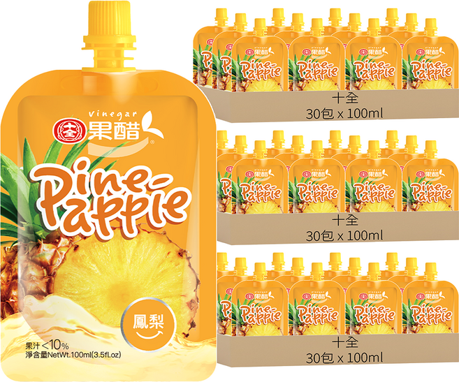十全 鳳梨醋飲料, 100ml, 90包