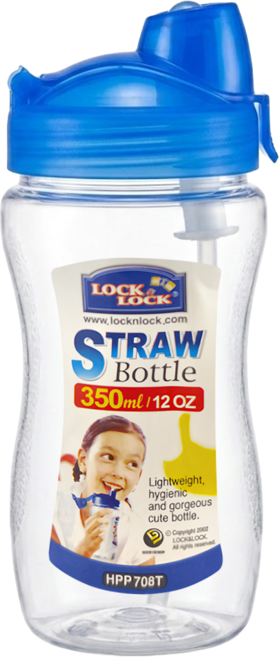 LocknLock 樂扣樂扣 HPP708T-CHS 塑膠水杯, 藍色 + 透明色, 350ml, 1個