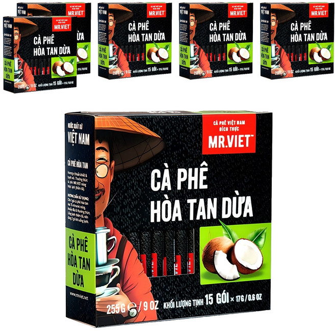 미스터비엣 인스턴트 코코넛 커피믹스, 17g, 15개입, 6개