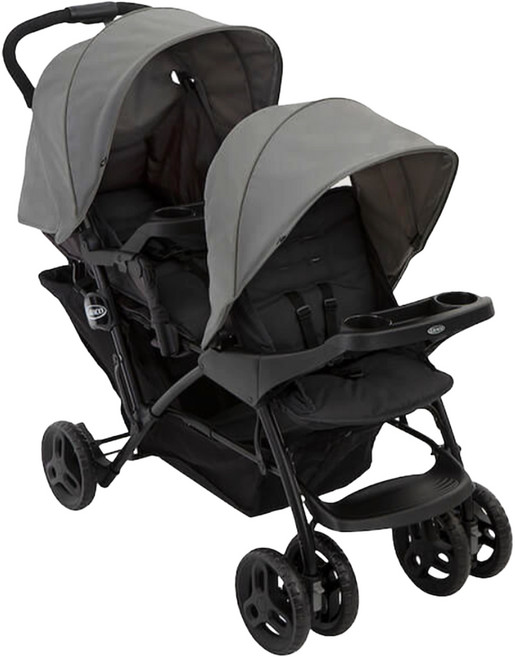 美國 GRACO 雙人座嬰兒手推車 Stadium Duo, 汰金灰