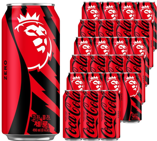 코카콜라 제로 프리미어리그 스페셜 패키지, 24개, 490ml