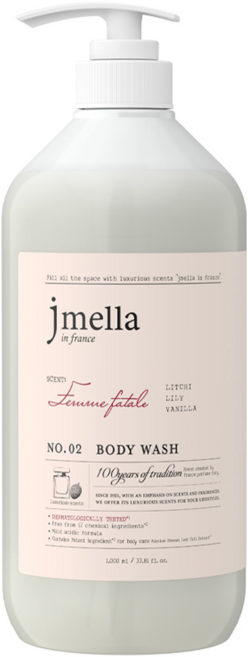 jmella 法式漫舞香水沐浴乳 No.02 Femme Fatale, 1L, 1瓶