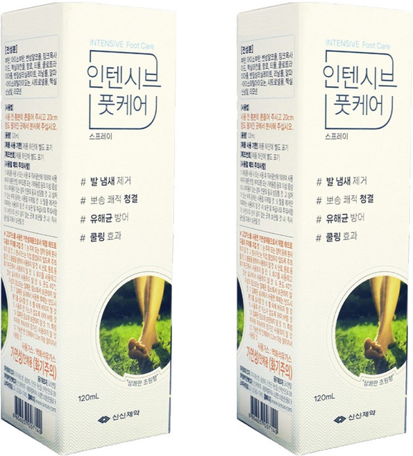 신신제약 발냄새제거 인텐시브 풋케어 스프레이, 2개, 120ml