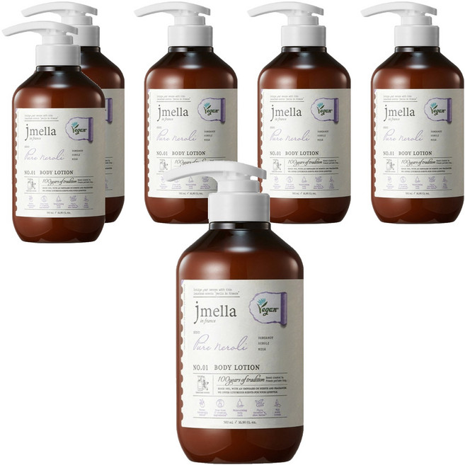 제이멜라 인 프랑스 퓨어 네롤리 비건 바디 로션 오렌지 네롤리향, 6개, 500ml