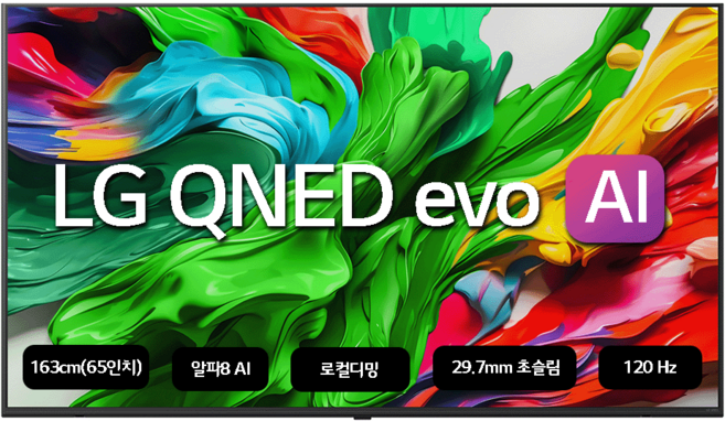 LG전자 4K UHD QNED evo AI TV, 163cm(65인치), 65QNED85AXA, 벽걸이형, 방문설치