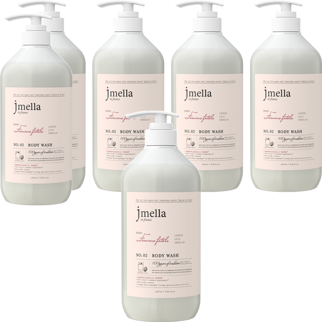 jmella 法式漫舞香水沐浴乳 No.02 Femme Fatale, 1L, 6瓶