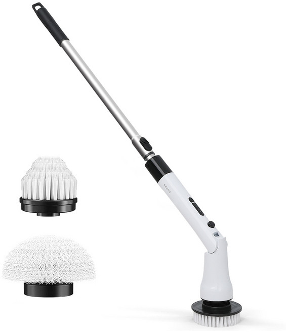 BRUNO 무선 전동 욕실 길이조절 물걸레 청소기, 화이트, BBC-2504