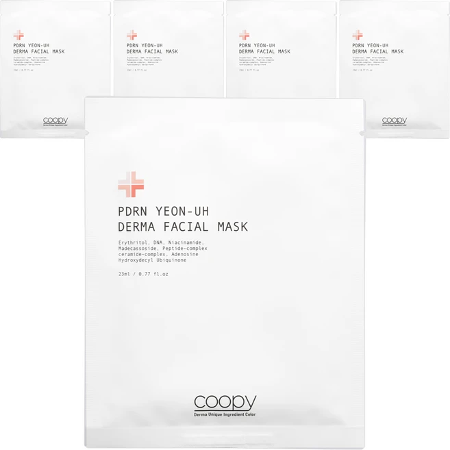 쿠피 피디알엔 연어 더마 페이셜 마스크 팩 23ml, 1개입, 5개 - 쿠팡