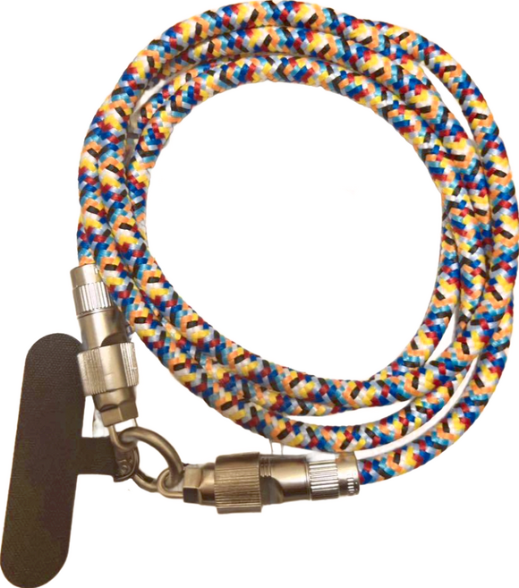 TYPE C-TYPE C編織手機掛繩快速充電傳輸線 附掛片, 28cm, 彩色, 1條