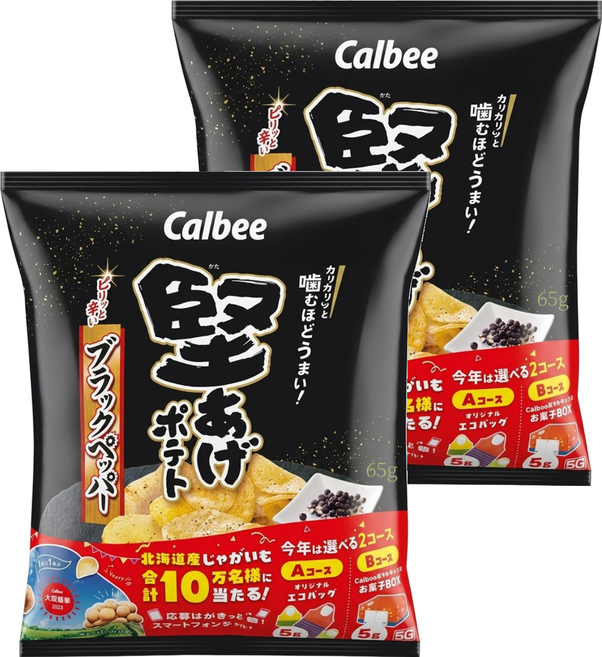 Calbee 卡樂比 Kataage Potato 堅脆洋芋片 黑胡椒風味, 65g, 2包