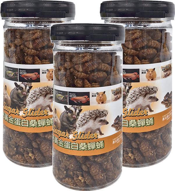 Pet Village 魔法村 營養高鈣黃金蛋白桑蟬蛹, 100g, 3罐