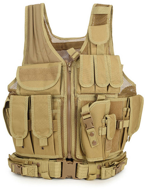 크로니클 프리미엄 멀티포켓 서바이벌 조끼, 브라운, 1개