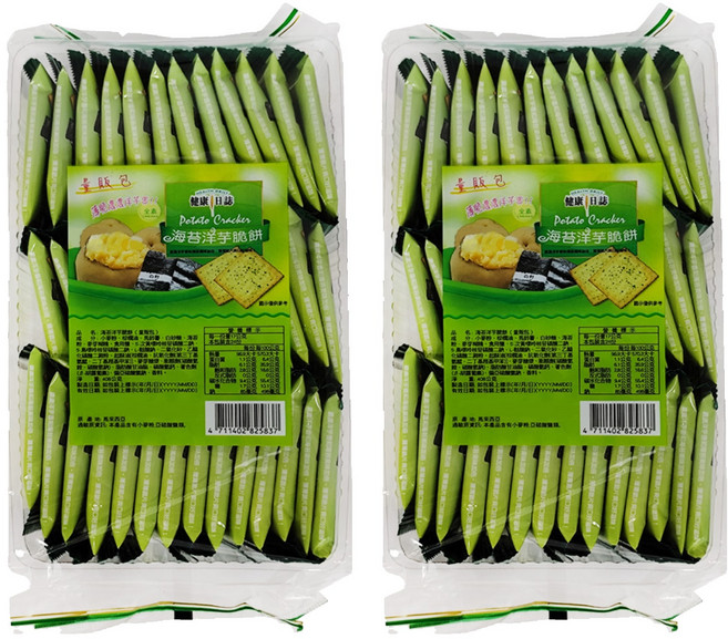 HEALTH DAILY 健康日誌 海苔洋芋脆餅 獨立包裝 薄度0.2cm 酥脆口感, 408g, 2袋