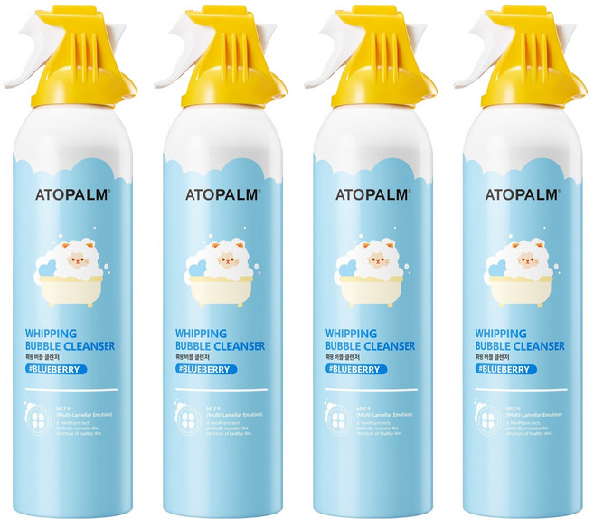 아토팜 키즈 휘핑 버블 클렌저 블루베리, 4개, 200ml
